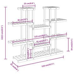 Vidaxl Stojalo za rastline 110x25x110,5 cm trden les jelke