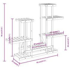 Vidaxl Stojalo za rastline 95x25x96 cm trden les jelke