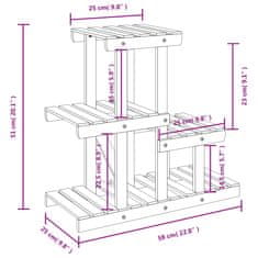 Vidaxl Stojalo za rastline 58x25x51 cm trden les jelke