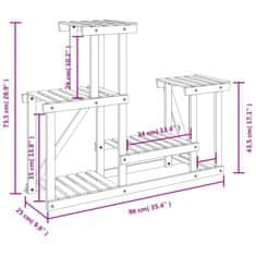 Vidaxl Stojalo za rastline 90x25x73,5 cm trden les jelke