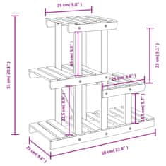 Vidaxl Stojalo za rastline 58x25x51 cm trden les jelke