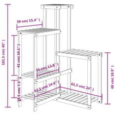 Vidaxl Stojalo za rastline 62,5x61,5x101,5 cm trden les jelke