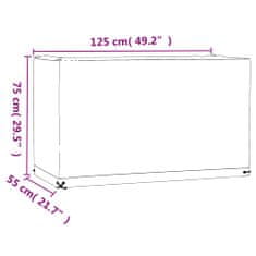 Vidaxl Prevleka za vrtno pohištvo 8 obročkov 125x55x75 cm pravokotna