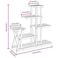 Vidaxl Stojalo za rastline 95x25x96 cm trden les jelke