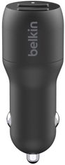 Belkin Dual USB-A avto polnilec, 24W (CCB001btBK)