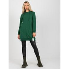 RELEVANCE Ženski pulover z žepi BASIC temno zelene barve RV-TU-8356.90_391627 Univerzalni