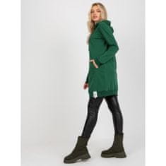 RELEVANCE Ženski pulover z žepi BASIC temno zelene barve RV-TU-8356.90_391627 Univerzalni