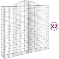 Vidaxl Obokane gabion košare 2 kosa 200x50x180/200 cm pocinkano železo