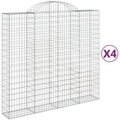 Vidaxl Obokane gabion košare 4 kosi 200x50x180/200 cm pocinkano železo