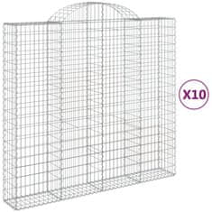 shumee Obokane gabion košare 10kosi 200x50x180/200 cm pocinkano železo