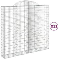 shumee Obokane gabion košare 11kosi 200x50x180/200 cm pocinkano železo