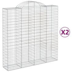 Vidaxl Obokane gabion košare 2 kosa 200x50x200/220 cm pocinkano železo