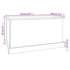 Vidaxl Škatla za shranjevanje črna 70x40x38 cm inženirski les