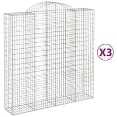 Vidaxl Obokane gabion košare 3 kosi 200x50x200/220 cm pocinkano železo