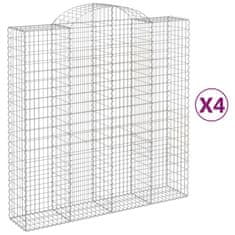 shumee Obokane gabion košare 4 kosi 200x50x200/220 cm pocinkano železo