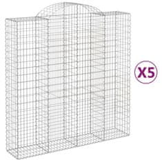 shumee Obokane gabion košare 5 kosa 200x50x200/220 cm pocinkano železo