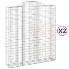 Vidaxl Obokane gabion košare 2 kosa 200x50x220/240 cm pocinkano železo