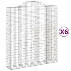 shumee Obokane gabion košare 6 kosi 200x50x220/240 cm pocinkano železo