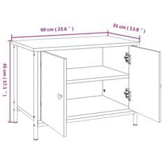 Vidaxl TV omarica z vrati rjavi hrast 60x35x45 cm inženirski les