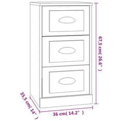 Vidaxl Komoda črna 36x35,5x67,5 cm inženirski les