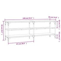 Vidaxl TV omarica črna 140x30x50 cm inženirski les