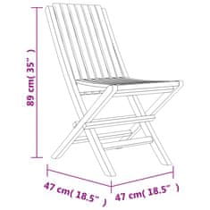 Vidaxl Zložljivi vrtni stoli 2 kosa 47x47x89 cm trdna tikovina