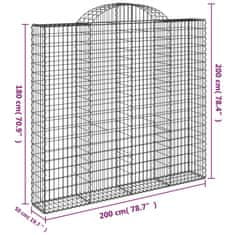 Vidaxl Obokane gabion košare 4 kosi 200x50x180/200 cm pocinkano železo