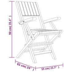 Vidaxl Zložljivi vrtni stoli 4 kosi 55x61x90 cm trdna tikovina