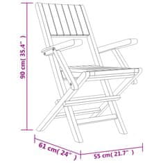 Vidaxl Zložljivi vrtni stoli 6 kosi 55x61x90 cm trdna tikovina