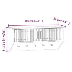 Vidaxl Stenska omara z obešalniki 80x24x35,5 cm inženirski les