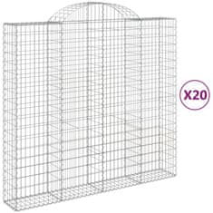 Vidaxl Obokane gabion košare 20kosa 200x50x180/200 cm pocinkano železo