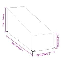 Vidaxl Prevleka za ležalnik 2 kosa 12 obročkov 205x75x40/70 cm PE