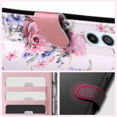 Tech-protect Wallet knjižni ovitek za Xiaomi Redmi Note 12 4G, blossom flower