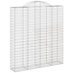 shumee Obokane gabion košare 4 kosi 200x50x220/240 cm pocinkano železo