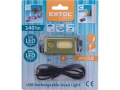 Extol Light Naglavna svetilka Extol Light (43184)140lm, polnilna, USB, LED+COB LED