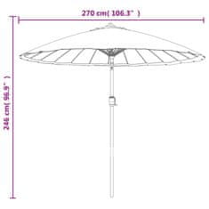 Vidaxl Zunanji senčnik z aluminijastim drogom 270 cm črn