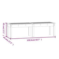 Vidaxl Vrtna klop dvosed 159,5x44x45 cm trdna borovina