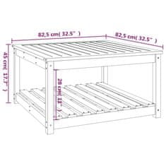 Vidaxl Vrtna miza medeno rjava 82,5x82,5x45 cm trdna borovina