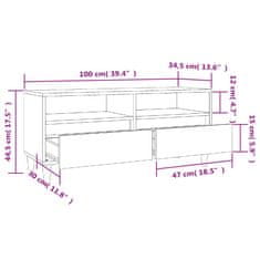 Vidaxl TV omarica črna 100x34,5x44,5 cm konstruiran les