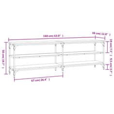Vidaxl TV omarica rjavi hrast 160x30x50 cm inženirski les