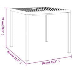 Vidaxl Vrtna miza antracitna 80x80x72 cm jeklo