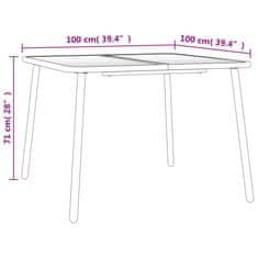 Vidaxl Vrtna miza antracit 100x100x71 cm jeklo