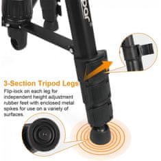 Huepar Alu gradbeni stativ za laserski nivelir do 143cm – tripod + torba