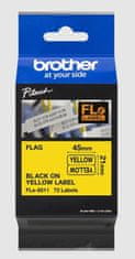 Brother FLE-6511, črna na rumeni barvi, širina 21 mm