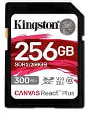 Kingston 256 GB Canvas React Plus SDXC UHS-II 300R/260W U3 V90 za Full HD/4K/8K