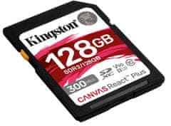 Kingston 128 GB Canvas React Plus SDXC UHS-II 300R/260W U3 V90 za Full HD/4K/8K