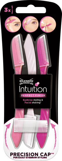 Wilkinson Sword Intuition Perfect Finish britvica za oblikovanje obrvi, 3 kos