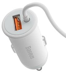 BASEUS CW01 magnetno avtomobilsko držalo z brezžičnim polnjenjem (za zračnike) z USB-A polnilnim adapterjem 15W+25W belo, (SUCX040002)