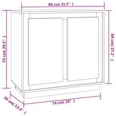 Vidaxl Komoda betonsko siva 80x34x75 cm inženirski les