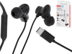 WOWO USB žične slušalke z mikrofonom - L-BRNO EP42 In-Ear, 120 cm, črne